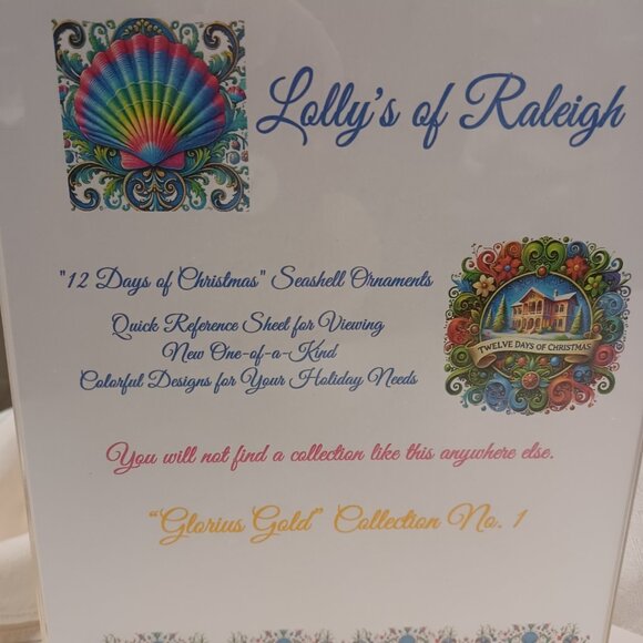 Glorious Gold #1 12 Days of Christmas Oyster Shell Ornaments + 2 Bonus Ornaments - Picture 10 of 10